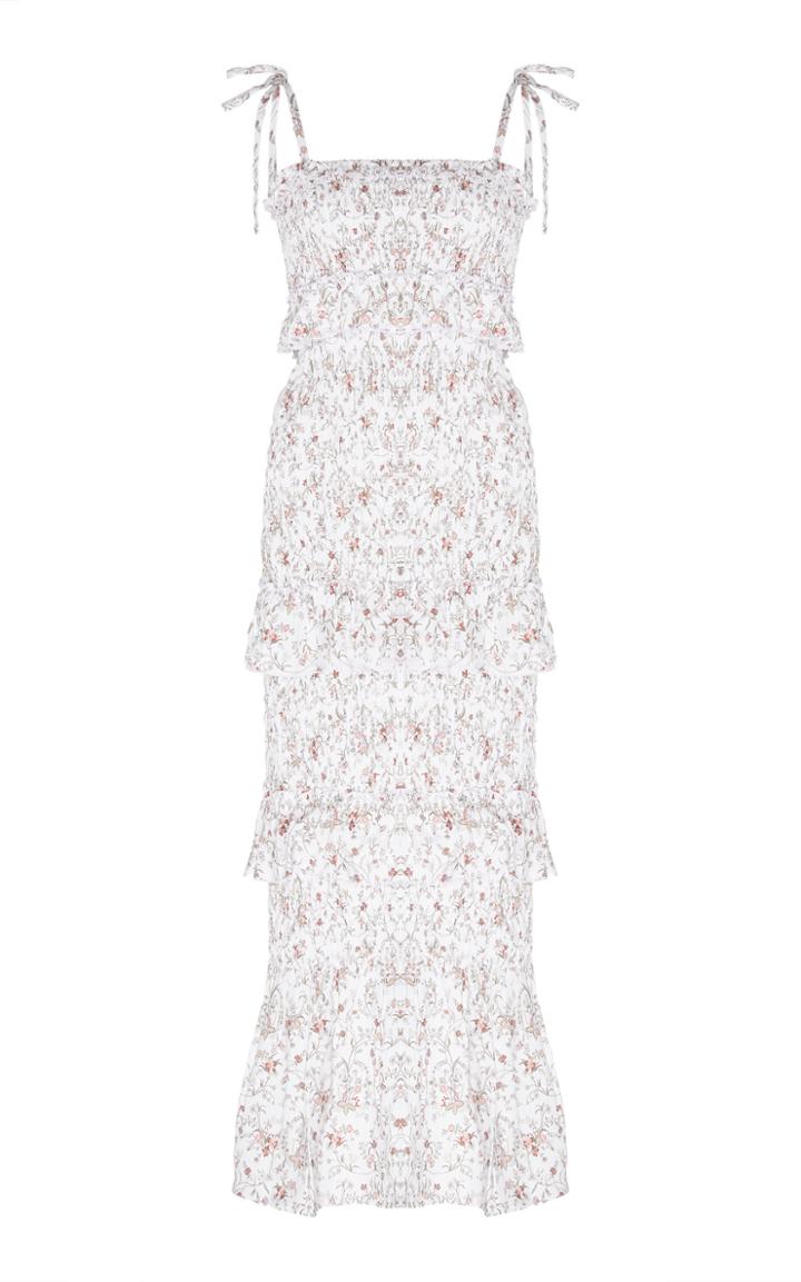 Sir The Label Haisley Smocked Linen Midi Dress
