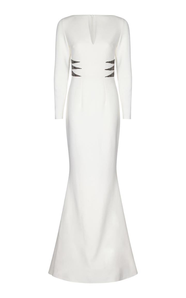 Safiyaa Len Mermaid Embellished Crepe Dress