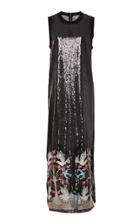 Anna Sui Blue Bird Sequin Embroidered Dress