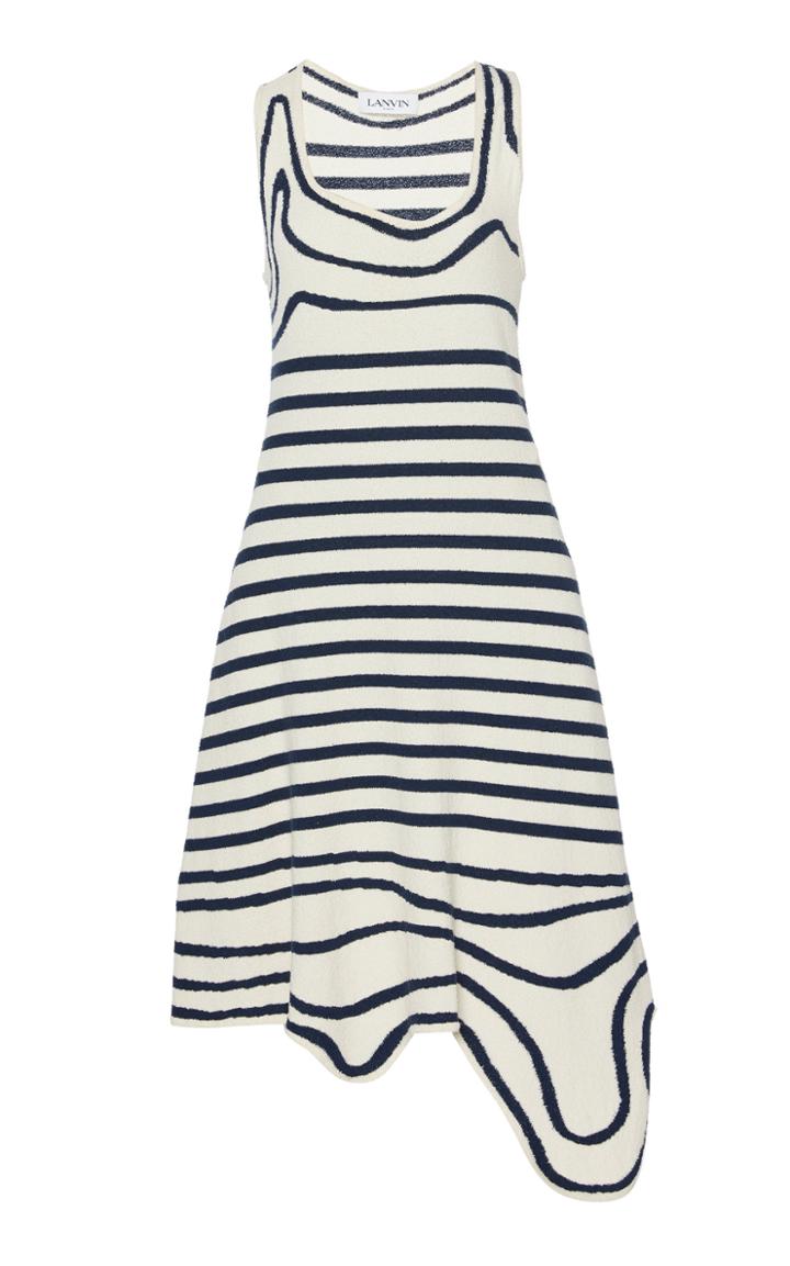 Moda Operandi Lanvin Asymmetric Printed Cotton Knitted Dress Size: Xs