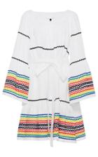 Lisa Marie Fernandez Long Sleeve Peasant Dress With Multicolored Ricrac