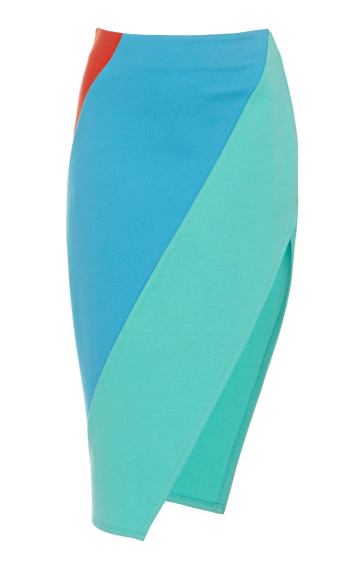 Staud Russell Asymmetrical Split Pont Midi Skirt