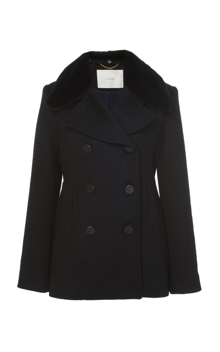 Adam Lippes Zibelline Cashmere-mink Peacoat