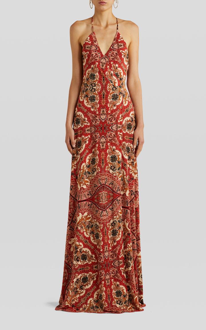 Moda Operandi Etro Printed Crepe Maxi Halter Dress