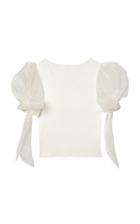 Moda Operandi Carolina Herrera Silk-sleeve Ribbed-knit Top
