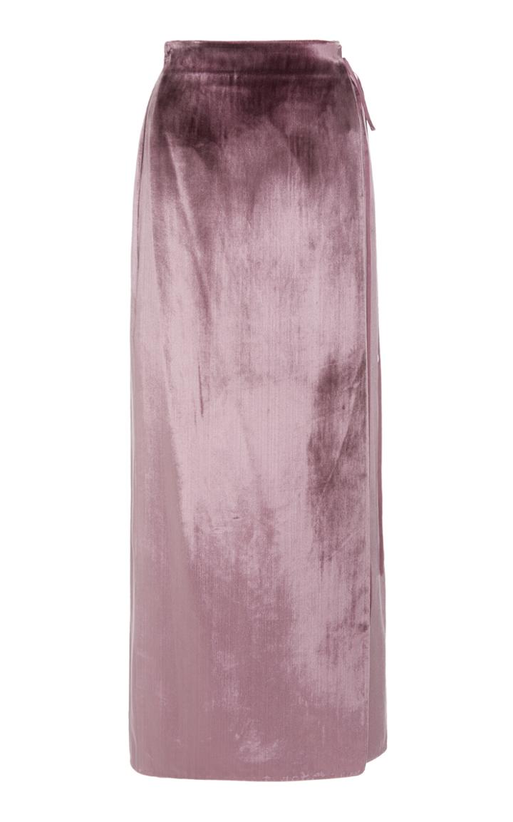 Vince Panne Wrap-effect Metallic Midi Skirt
