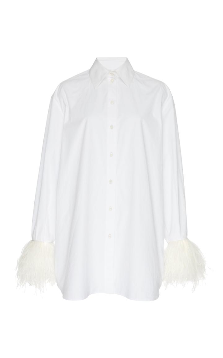Valentino Feather Embellished Cotton Shirt