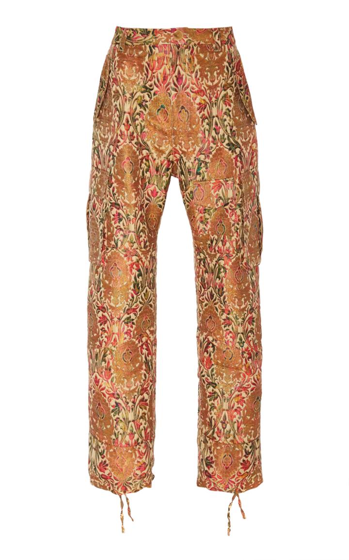 Prabal Gurung Dylan Brocade Cargo Straight-leg Pants