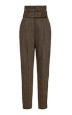 Equipment Alloisa Belted Striped Crepe Slim-leg Pants