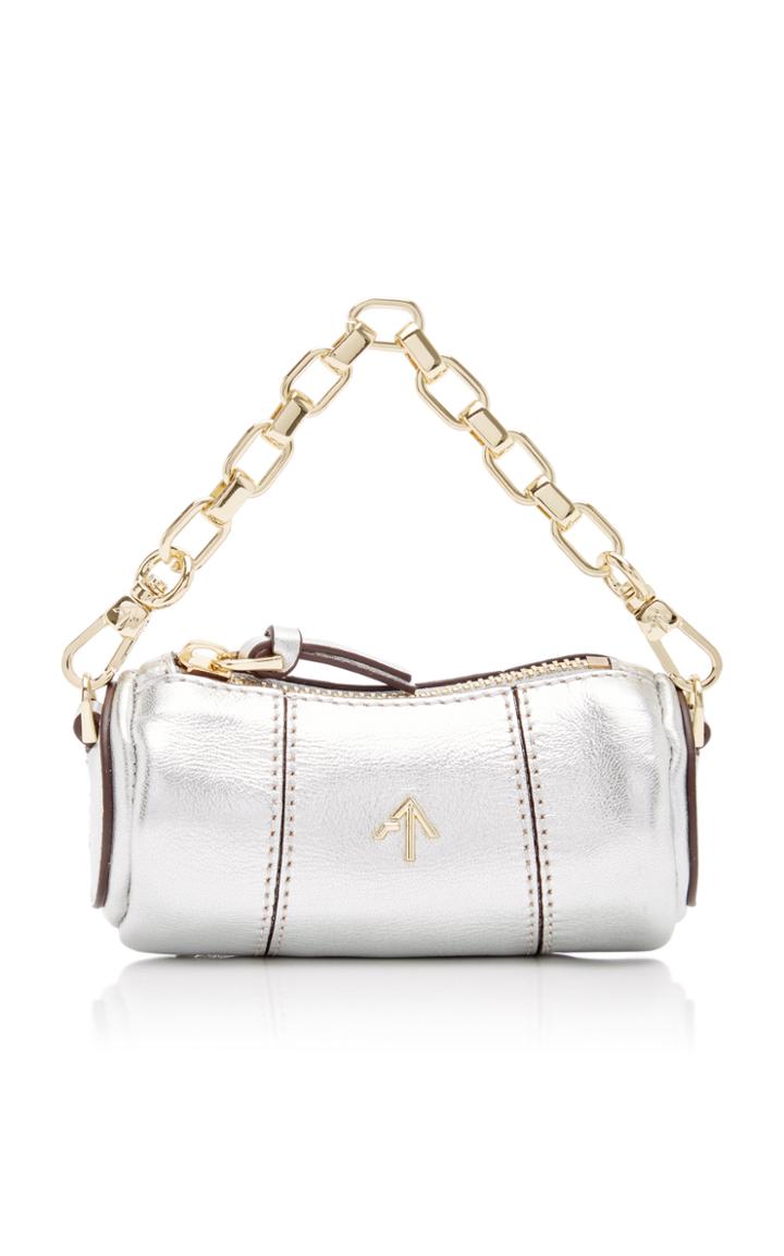 Manu Atelier Micro Cylinder Metallic Leather Bag