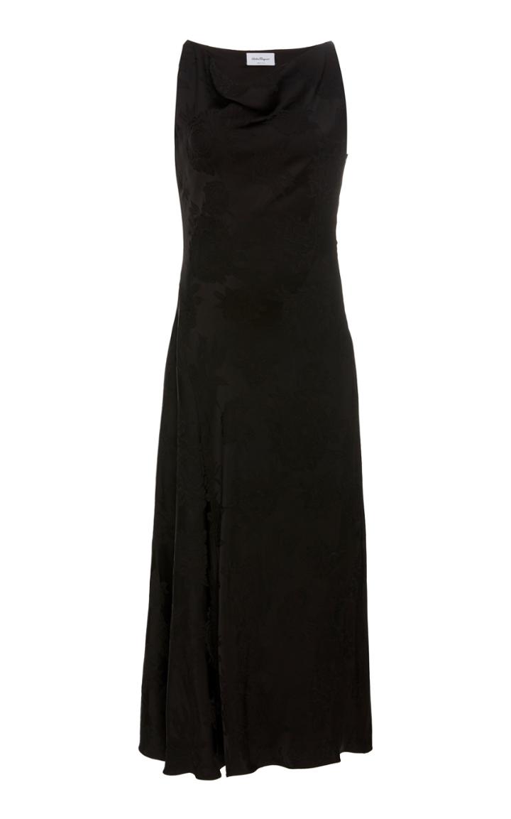 Salvatore Ferragamo Sleeveless Jacquard Peony Print Dress