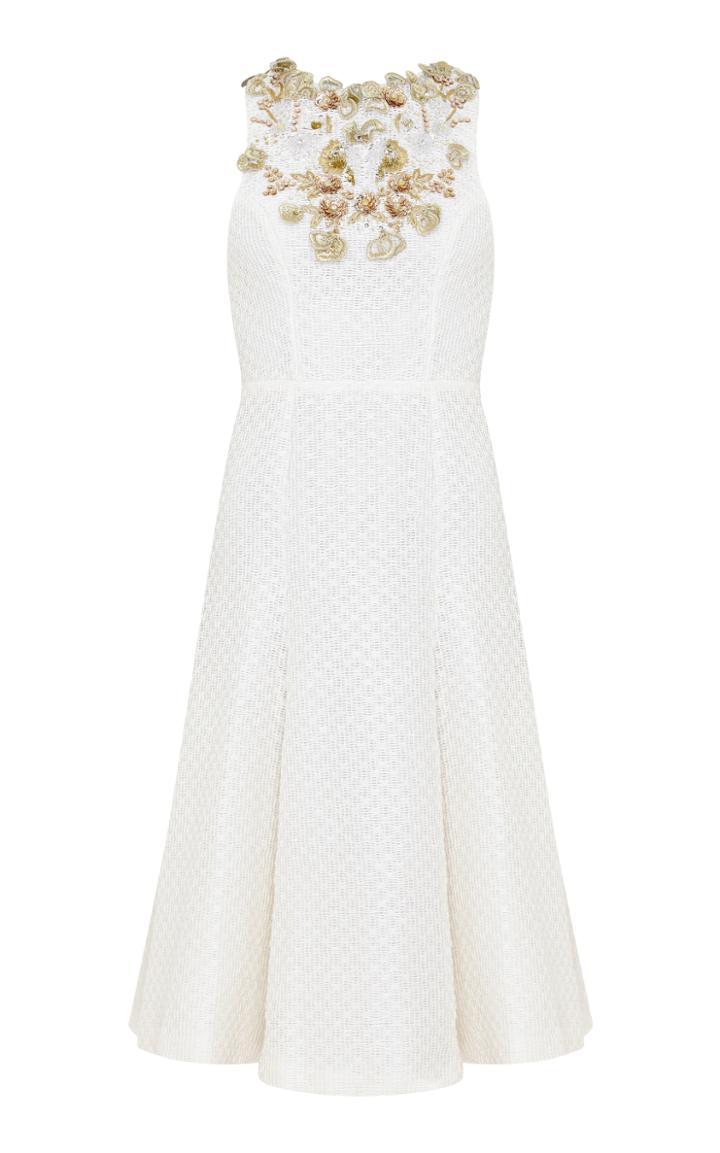 Razan Alazzouni Embellished Open Back Midi Dress