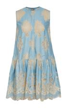 Rahul Mishra Dew Lace Gathered Cotton Blend Sleeveless Top