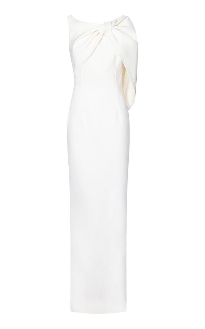 Safiyaa Serendipity Cape-overlay Crepe Gown