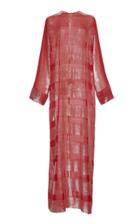 Sandra Mansour Serviette De Plage Long-sleeve Silk Lurex Dress