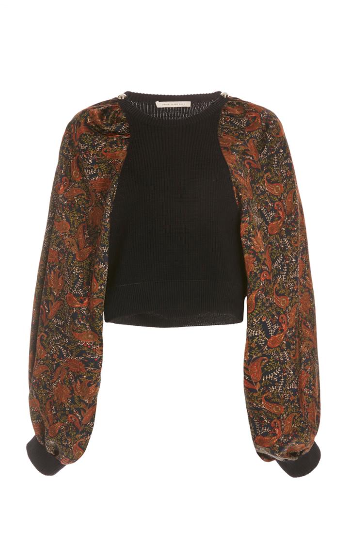Moda Operandi Christopher Kane Paisley Sleeve Crossed Blouse Size: S
