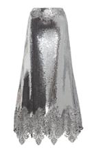 Moda Operandi Paco Rabanne Lace-detailed Metallic Skirt