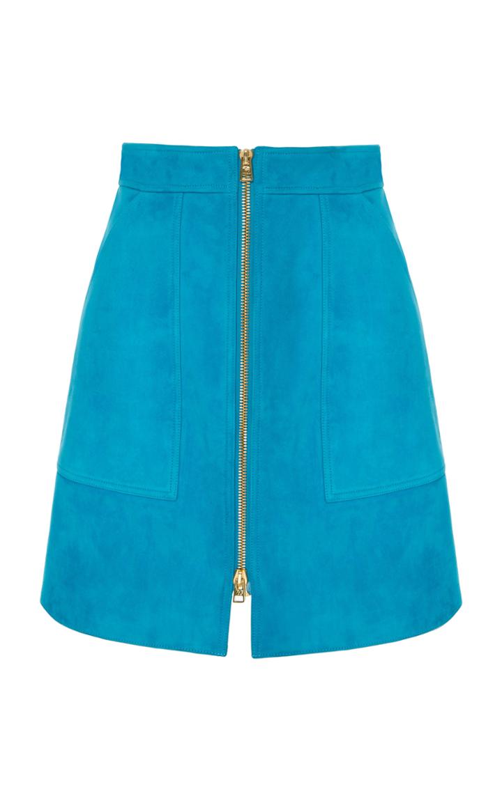 Diane Von Furstenberg Zip Up Suede Skirt