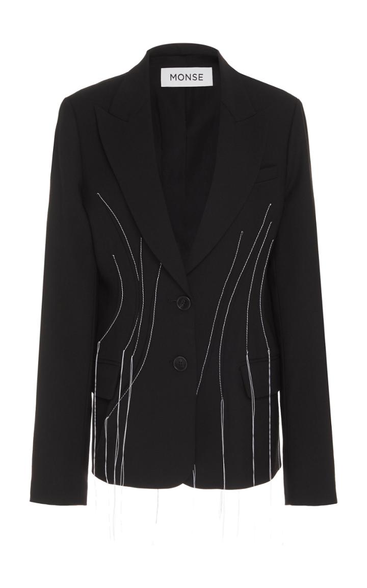 Monse Falling Threads Stretch Wool Blazer