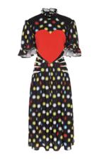 Moda Operandi Paco Rabanne Heart-inset Printed Crepe De Chine Midi Dress Size: 36