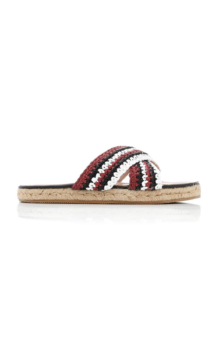 Red Valentino Raffia Slide