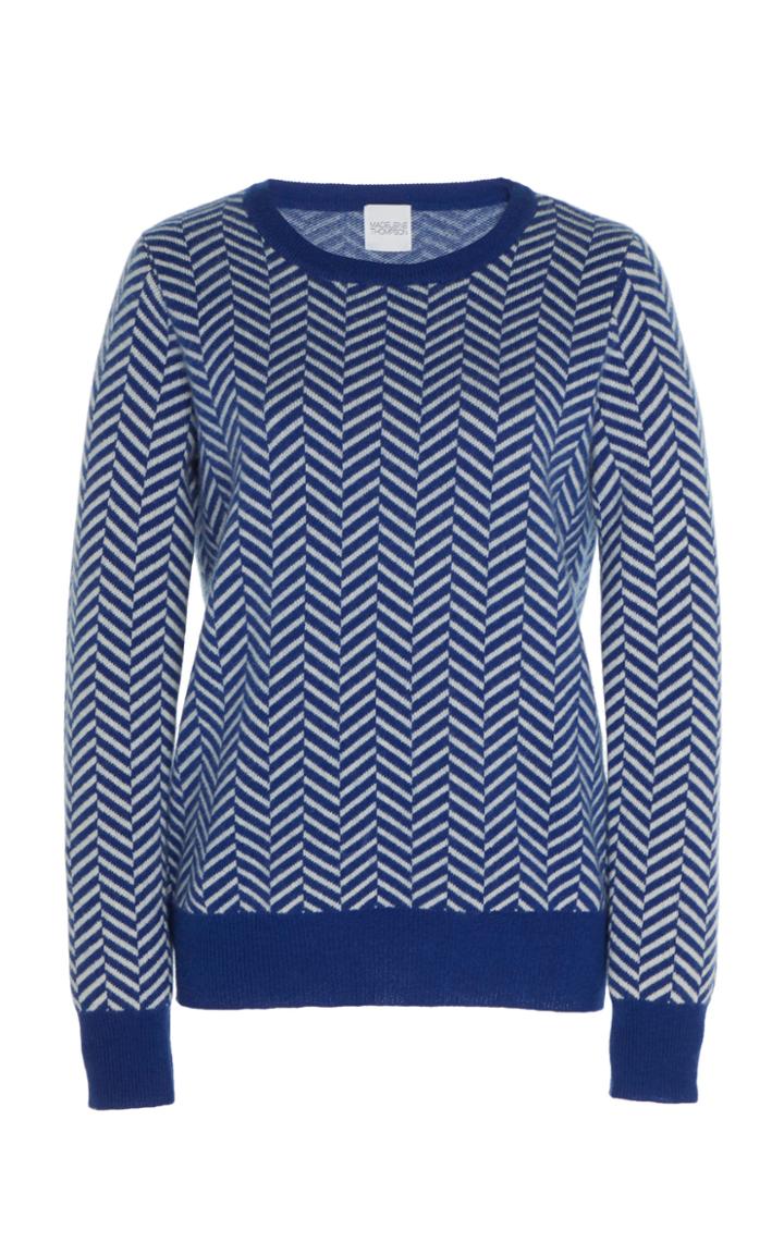 Madeleine Thompson Aeolus Herringbone Cashmere And Wool-knit Sweater