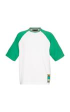 Prada White And Green Cotton Printed T-shirt