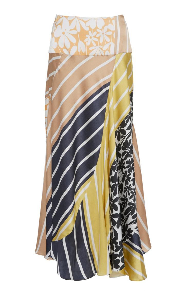 Silvia Tcherassi Patterned Faustine Silk Midi Skirt