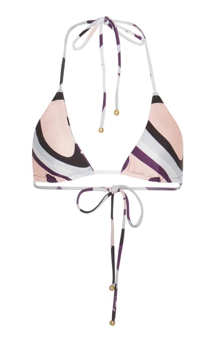 Cin Cin Printed Triangle Bikini Top Size: S