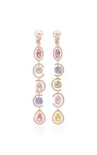 Suzanne Kalan One Of A Kind 18k Rose Gold Sapphire And Diamond Earrings