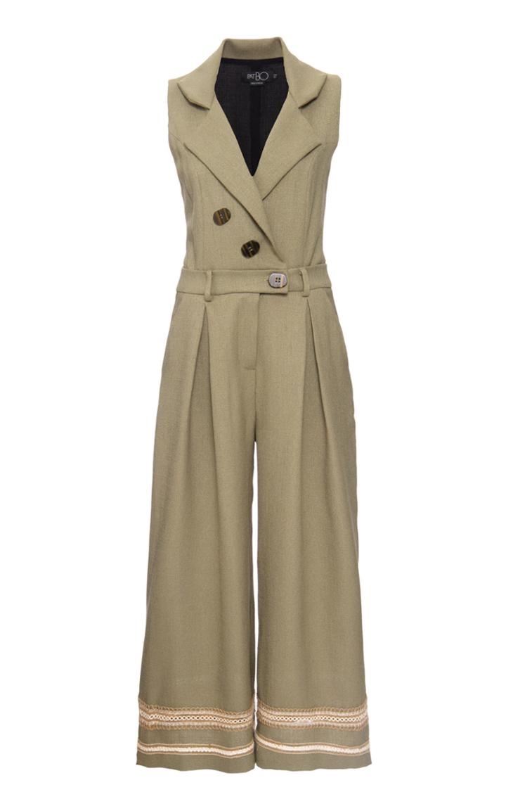 Moda Operandi Patbo Cropped Linen Jumpsuit Size: 0