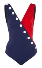 Oye Swimwear Kate Contrast Button Detail Swimsuit