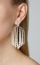 Lauren X Khoo 18k White Gold, Pearl And Diamond Earrings