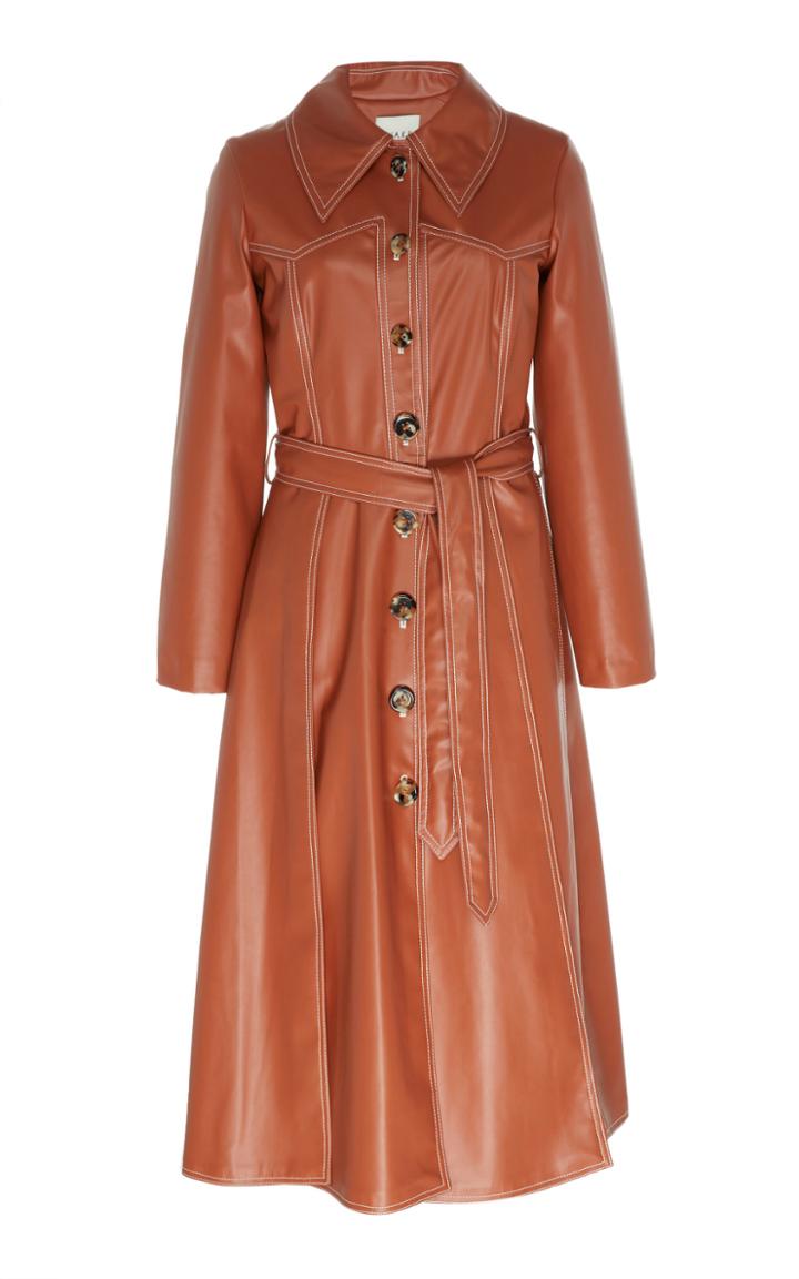 A.w.a.k.e. Faux Leather Belted Trench