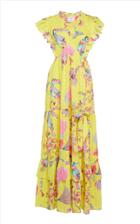 Banjanan Gabriela Buttercup Flamingo Cotton Maxi Dress