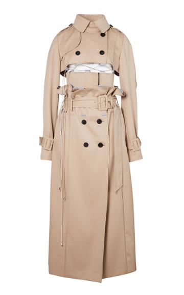 Moda Operandi Youser Double Breasted Tie Trench Coat Size: M
