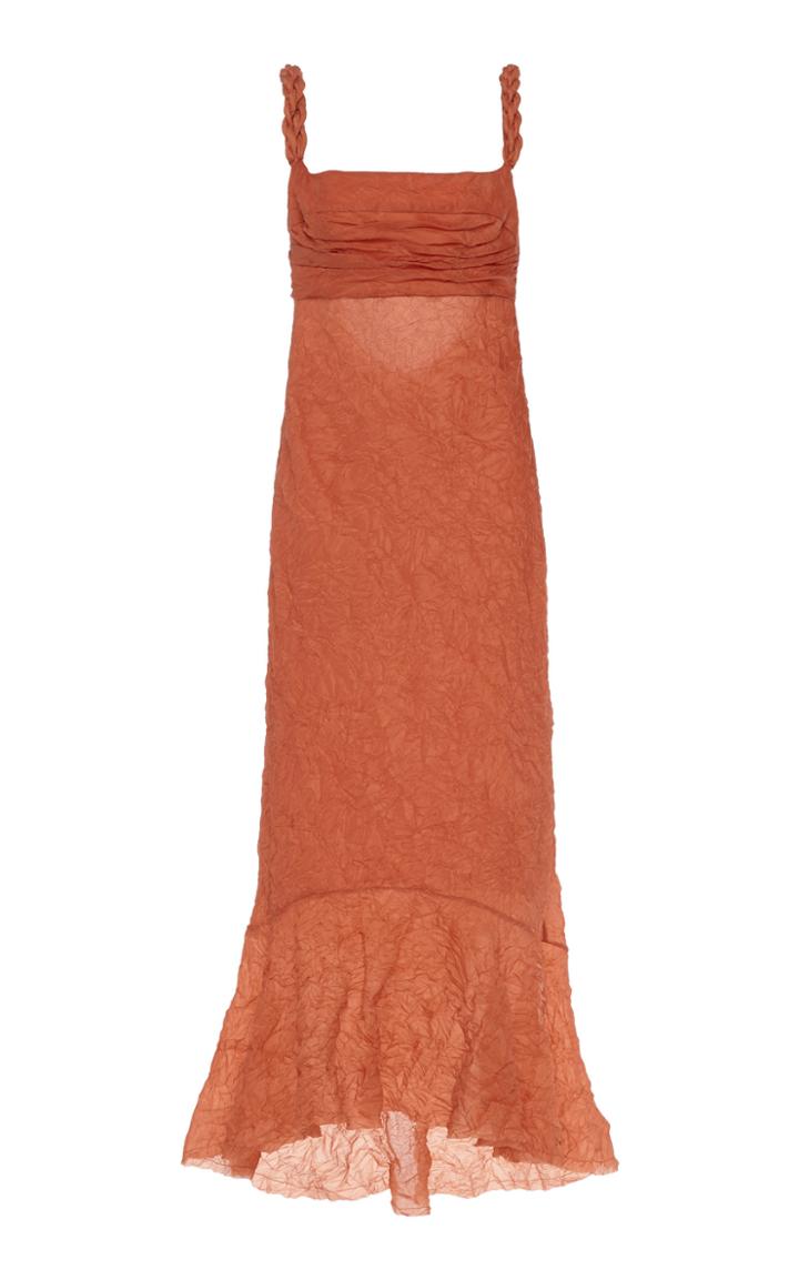 Moda Operandi Johanna Ortiz Reblossom Crinkled Chiffon Midi Dress Size: 2