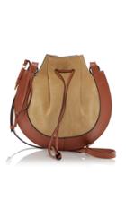Loewe Horseshoe Leather-trimmed Suede Crossbody Bag