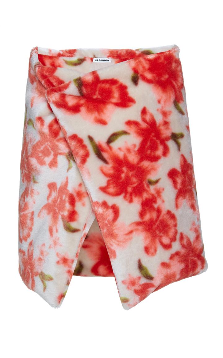 Jil Sander Floral Mohair Cape