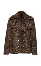 Giambattista Valli Double Breasted Leopard Print Virgin Wool Jacket