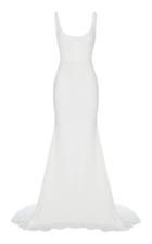 Alex Perry Solene Scoop Neck Satin Crepe Gown
