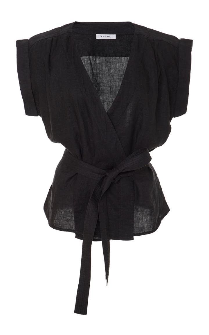 Frame Denim Wrap Sleevelsss Top