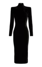 Alex Perry Palmer Long Sleeve Velvet Midi Dress