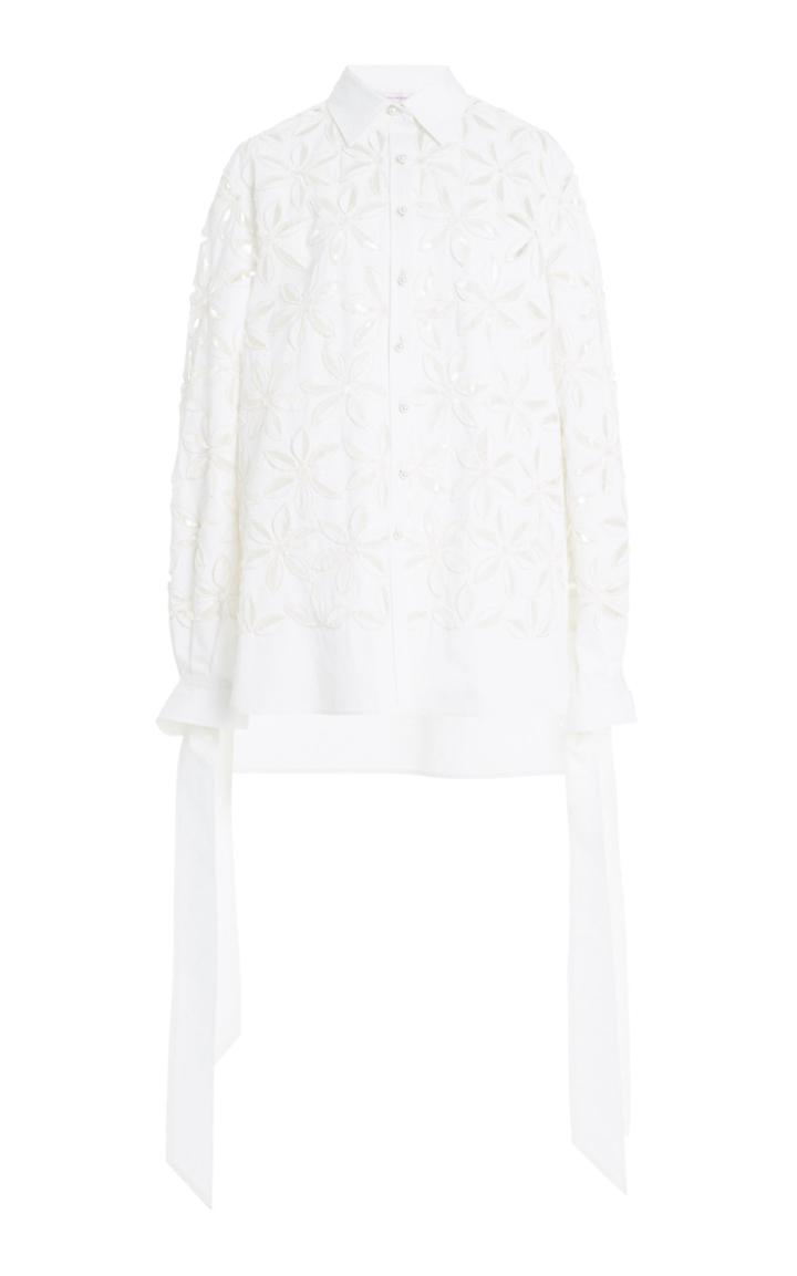 Moda Operandi Carolina Herrera Drop Shoulder Eyelet Top