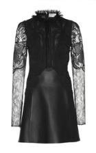 Zuhair Murad Leather And Lace Mini Dress