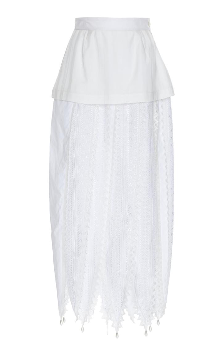 Loewe Lace And Pearls Midi Skirt