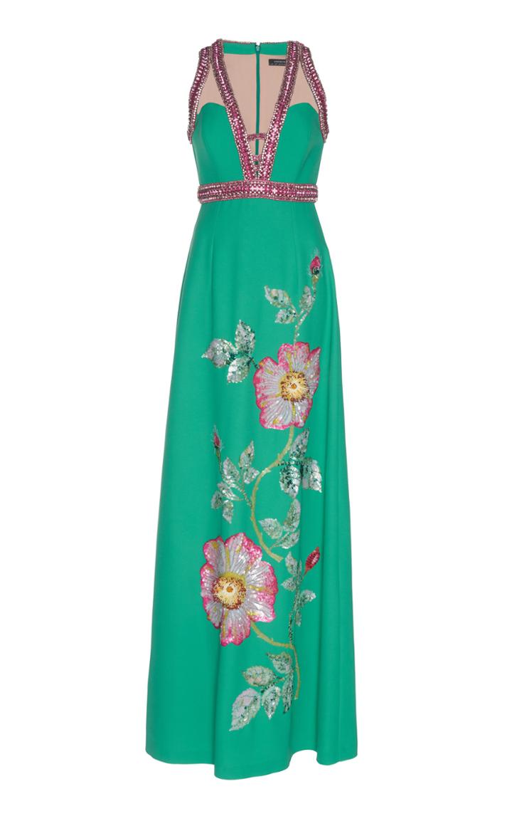 Andrew Gn Crystal And Sequin Detailed Cady Dress