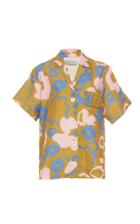 Moda Operandi Lee Mathews Goldie Floral-print Faille Button-front Shirt Size: 1