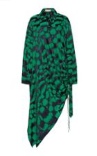 Matriel Printed Shirt Dress With Asymmetrical Hem