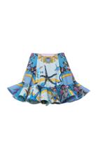 Moda Operandi Versace Print Crepe Ruffled Skirt